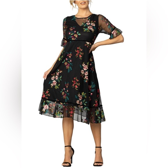 NEW w/TAGS KIYONNA The Wildflower Embroidered Floral Mesh Dress Plus Size 2X - Picture 4 of 12